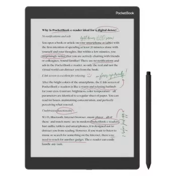 E-grāmatu lasītājs PocketBook Color Note 10,3 collu E Ink Kaleido, 32 GB, Wi‑Fi, skārienekrāns, Melns/Zils
