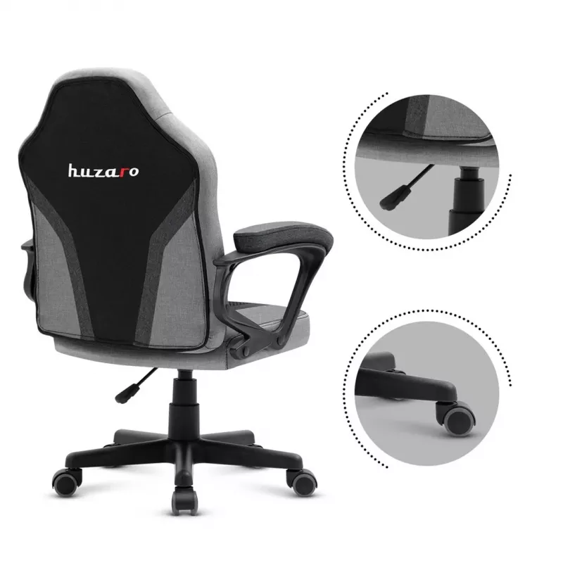 Bērnu spēļu krēsls Huzaro HZ-Ranger 1.0 Pelēks Siets, pelēks un melns