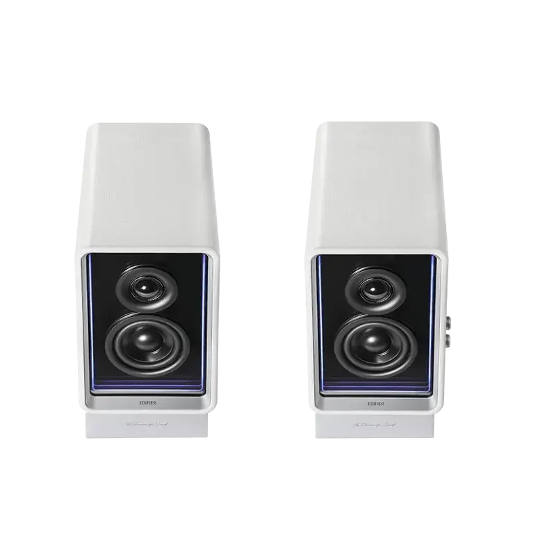 Edifier QR65 aktīvie 2.0 datora skaļruņi ar GaN lādētāju, 70 W, Bluetooth 5.3, RGB, baltā krāsā