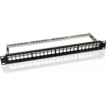 helos Modular Rack Keystone Patch Panel 19 collu 1U 24 porti, melns