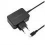 Mobilās ierīces lādētājs QOLTEC 51024 — Universāls AC iekštelpu lādētājs, 65W PD, 20V/3.25A, 1.2m kabelis, Melns