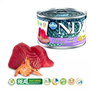 FARMINA N&D Cat Natural Tuna&Shrimp - slapjā barība kaķiem - 140 g