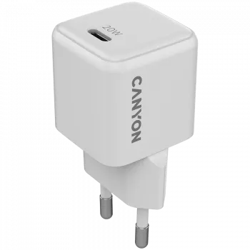 CANYON CU20C GaN lādētājs 20W 1xUSB-C PD Balts