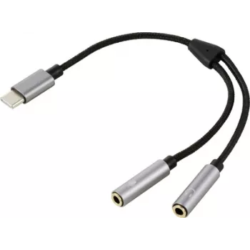 Renkforce USB 2.0 datora Y-kabelis [1x USB-C spraudnis - 2x ligzda]