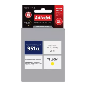 Tintes kasetne ActiveJet AH-951YRX saderīga HP 951XL CN048AE — Dzeltena, 25 ml, XL