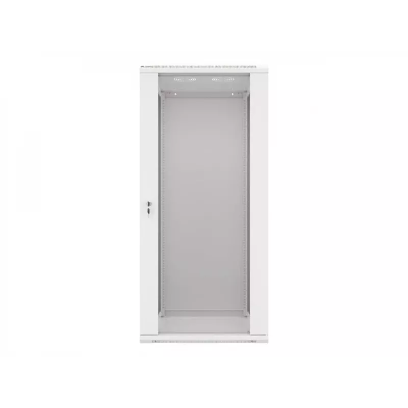 Lanberg sienas montāžas sadales skapis 19'' 27U 600x600mm pelēks (stikla durvis)
