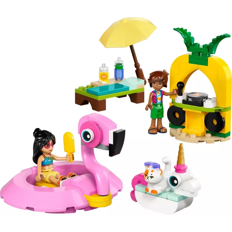 Būvēšanas rotaļlieta LEGO Friends komplekts 42658 Baseina ballīte ar Vienradzi un Flamingu, tēli un aksesuāri