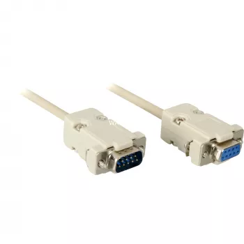 Wentronic Goobay Savienojuma kabelis D-SUB, pelēks, 2 m - D-SUB/RS-232 spraudnis (9-pin) > D-SUB/RS-232 ligzda (9-pin) (50224)