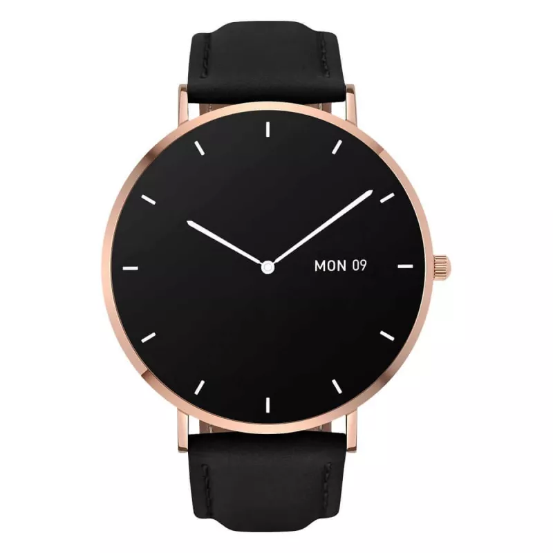 Ādas viedpulkstenis Garett Verona Gold-Black