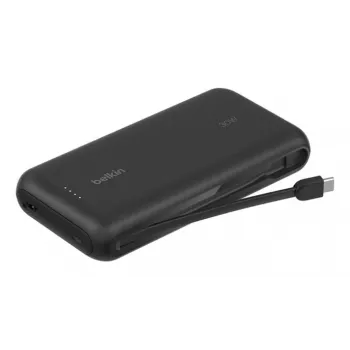 Belkin BPB024HQBK 10 000 mAh ārējais akumulators ar iebūvētu USB-C kabeli, 20 W