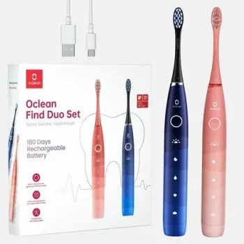 Sonic zobu birste Oclean Flow Find Duo Set Pieaugušajiem Zila Rozā OCLEAN