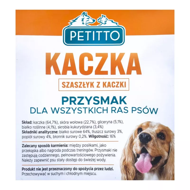 PETITTO Duck kebab suņu gardums, 500 g