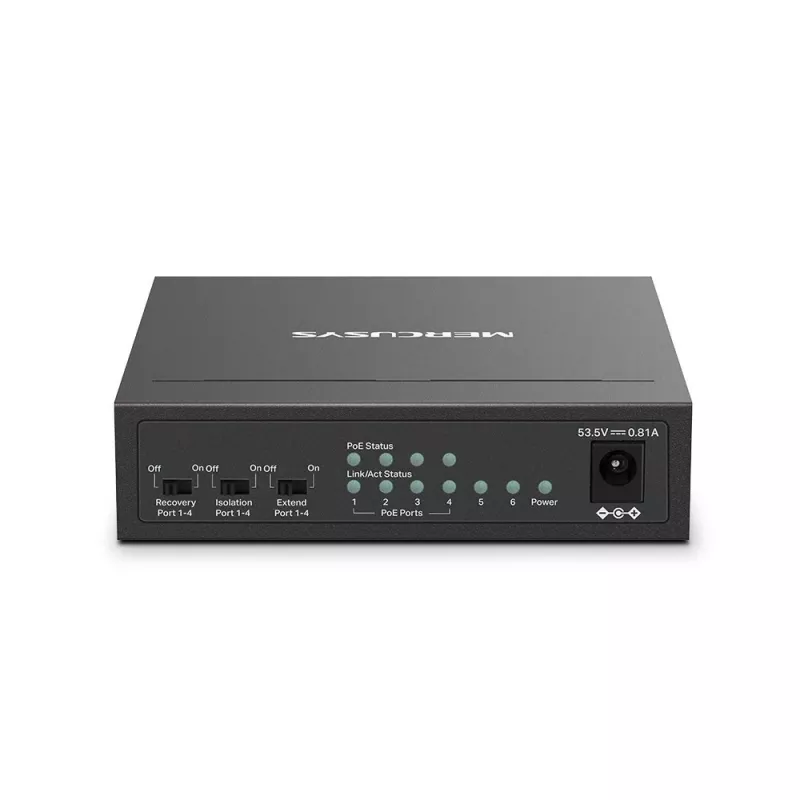 Mercusys 6-Portu 10/100Mbps Galda slēdzis ar 4 PoE+ portiem