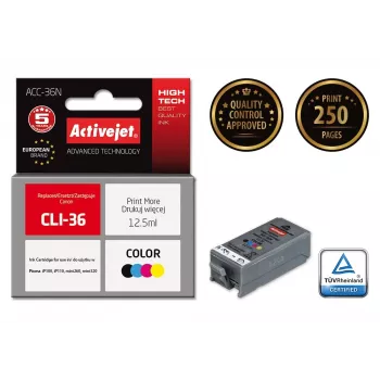Activejet ACC-36N tintas kasetne (aizstāj Canon CLI-36; Supreme; 12.5 ml; krāsu)