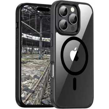 Aizsargmaciņš jt berlin Hybrid MagSafe Apple iPhone 16 Pro Max — melns caurspīdīgs