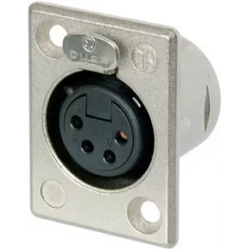 Neutrik NTR-NC4FP1 - -30 - 80 °C - Melns - Sudrabs - UL 94 HB - IEC 61076-2-103 - IP 40 - IEC 68-2-20 (NC4FP1)