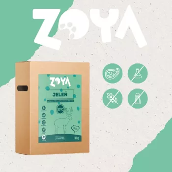 Sausā suņu barība ZOYA ColdPRO Deer 3 kg — pieaugušiem suņiem, ierobežota sastāva brieža gaļas recepte, 26% olbaltumvielu, 9,5% tauku