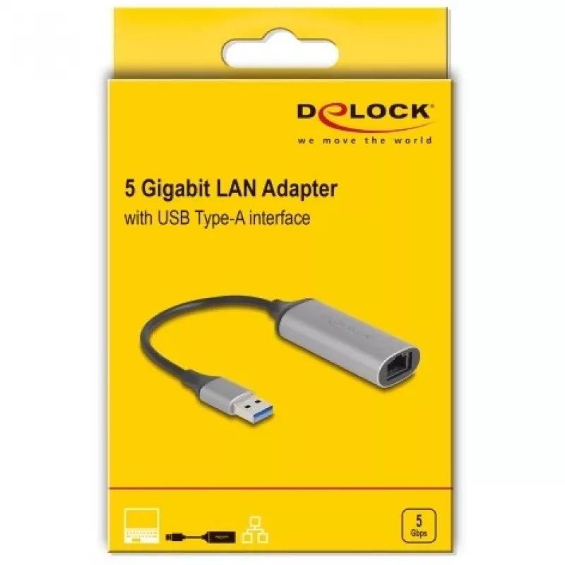 DeLOCK 81571 Dzimuma pārveidotājs USB Type-A uz RJ-45, 0.15 m