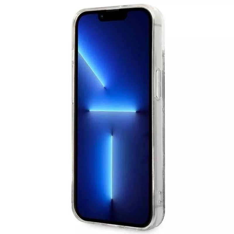 Karl Lagerfeld KLHCP14MLMNMK cietais maciņš iPhone 14 Plus 6.7 melns/melns Liquid Glitter Monogram