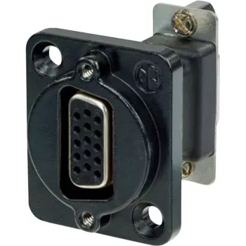 Neutrik NADB15FF-B VGA adapteris, melns, nerūsējošais tērauds