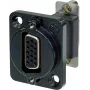 Neutrik NADB15FF-B VGA adapteris, melns, nerūsējošais tērauds
