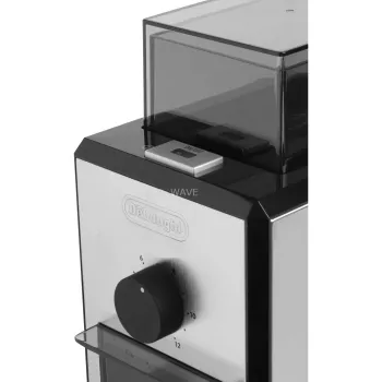 Kafijas dzirnaviņas De’Longhi KG89 — 120 g pupiņu tilpne, 110 W, 12 tasītēm, nerūsējošā tērauda/plastmasas korpuss