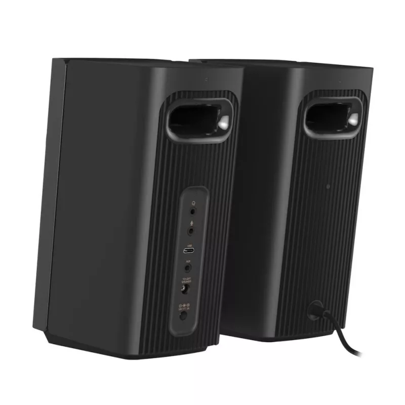 CREATIVE T60 2.0 kompaktie Hi-Fi galda skaļruņi ar skaidru dialogu un Surround skaņu, Sound Blaster SmartComms Kit, USB-C audio un mikrofona pieslēgvietām