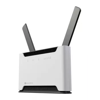 Bezvadu maršrutētājs MikroTik Chateau PRO ax — divu joslu 2.4/5 GHz, 3548 Mbit/s, PoE, 5x LAN, 2 ārējās antenas, pelēks/balts