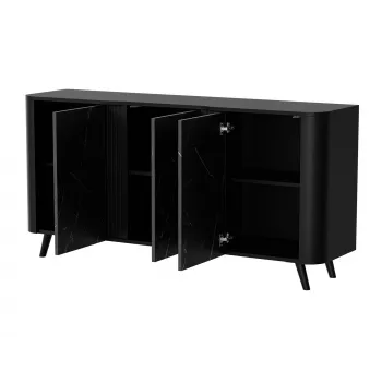 Kumode Cama Meble VOLARE 151 x 39 x 75 cm, melns / San Sebastian