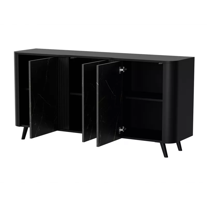 Kumode Cama Meble VOLARE 151 x 39 x 75 cm, melns / San Sebastian