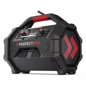 Pārnēsājams būvniecības radio PerfectPro ROCKTAGON 18V — bezvadu radio darba vietai
