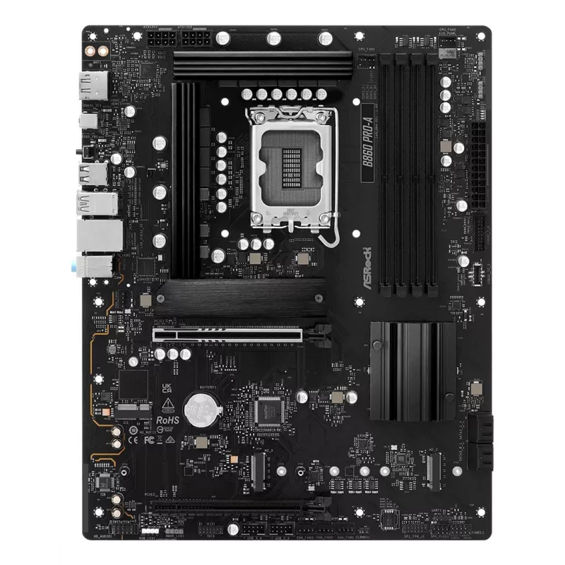 Mātesplate ASRock B860 Pro-A — Intel B860 ATX, LGA 1851, DDR5, 4x DIMM, 256 GB, 2.5Gb LAN, 1x M.2, 4x SATA III