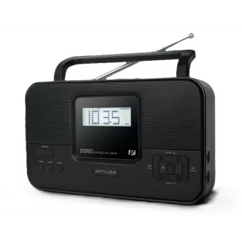 Portatīvais radio muse M-087 MB — FM uztvērējs, AUX ieeja, austiņu izeja, bateriju darbība