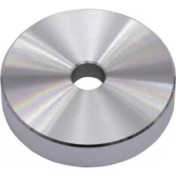 Omnitronic Puck centrālais adapteris singlu skaņuplatēm, alumīnija, sudraba krāsā