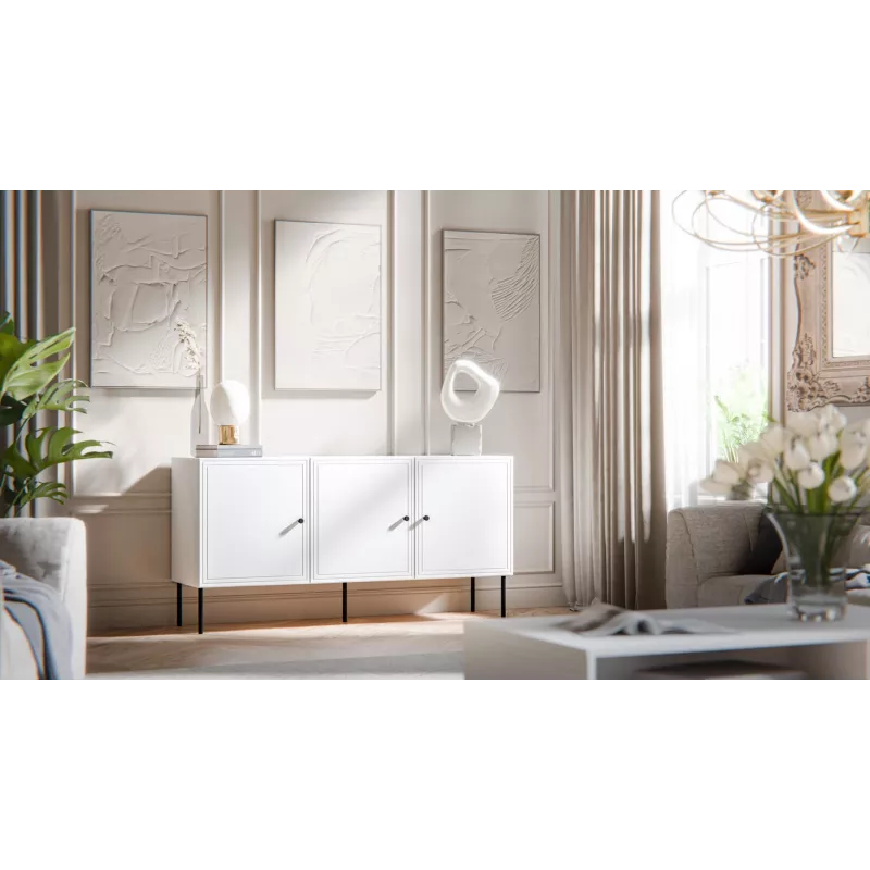 3D kumode PALAZZO BIS 151x40x75 balts matēts