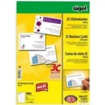 Sigel LP801 vizītkartes 400 gab. – matēti A4 loksnes 250 gsm