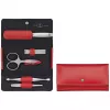 ZWILLING Twinox 97092-002-0 manikīra ceļojumu komplekts, sarkans ādas maciņš, 5 gabali