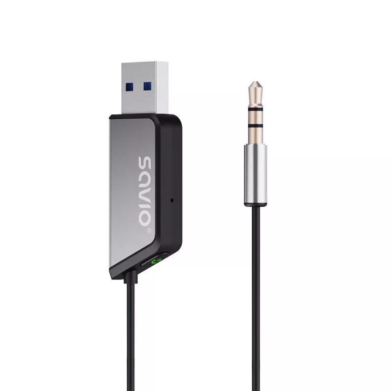 Savio TR-16 Bluetooth raidītājs AUX adapteris ar brīvroku funkciju, Bluetooth 5.3, Google Assistant/Siri
