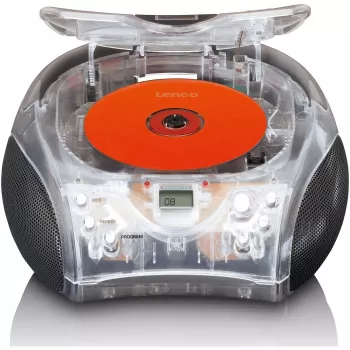 Pārnēsājams radio CD atskaņotājs Lenco SCD-24TR — FM, 4W izeja, LCD, teleskopiskā antena, AC/DC, 6×C baterijas