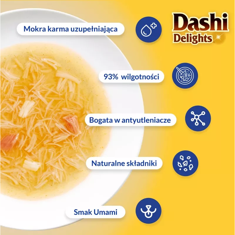 INABA CAT Dashi Delights Silky Broth Chicken with Salmon - kaķu gardums - 40g