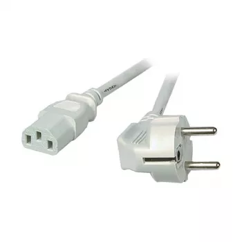EFB-Elektronik strāvas vads ar iezemētu kontaktdakšu 90° - C13 180°, pelēks, 3,0 m, 3 x 1,00 mm²