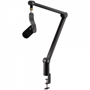 LOGITECH Yeticaster GX Dynamic RGB spēļu mikrofons ar LIGHTSYNC un galda mikrofonu sviras statīvu - MELNS