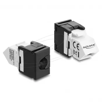DELOCK Keystone modulis RJ45 ligzda uz LSA Cat.6 45° leņķa nevairogs melns
