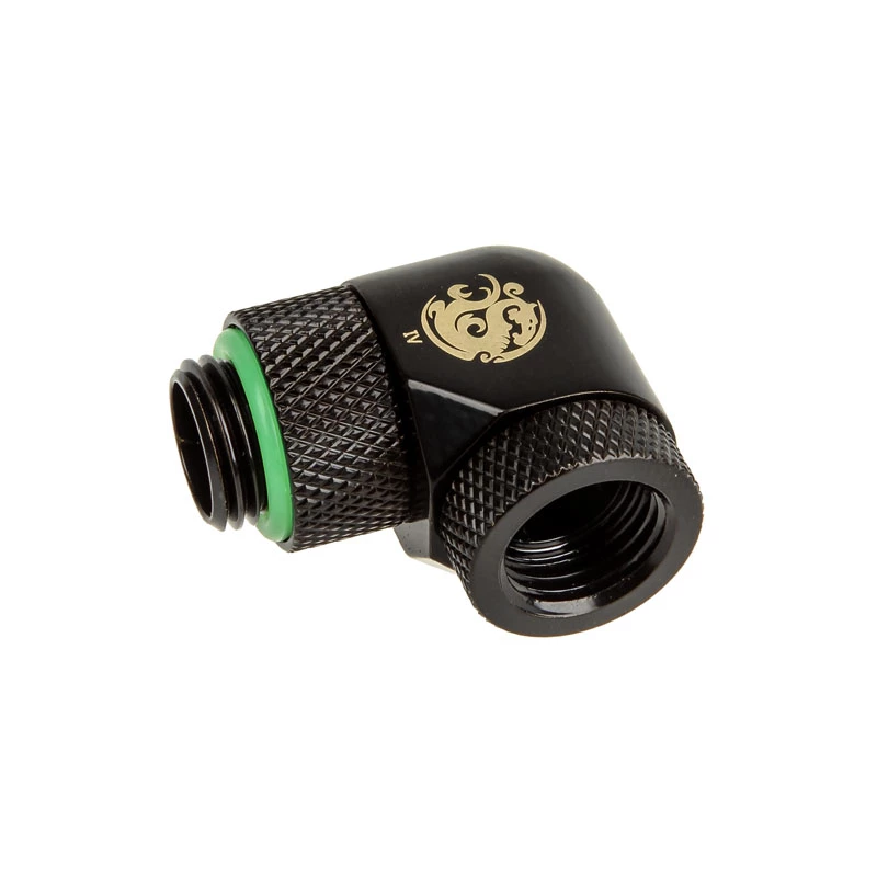Adapteris 90° BitsPower BP-MB90R2LD G1/4 collīdz uz G1/4 collmāti, 2x grozāms savienojums