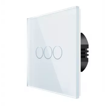 Touch Wall Switch Spring 3-Gang Glass White — Model 0