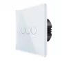 Touch Wall Switch Spring 3-Gang Glass White — Model 0
