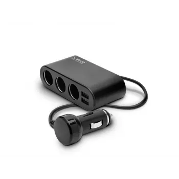 Auto USB lādētājs SAVIO SA-024 — universāla ierīču uzlāde no 12–24 V, 5 V, melns, cigarešu šķiltavas