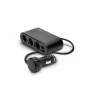 Auto USB lādētājs SAVIO SA-024 — universāla ierīču uzlāde no 12–24 V, 5 V, melns, cigarešu šķiltavas