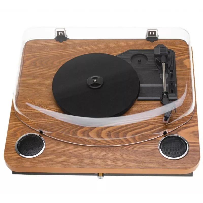Adler AD 1914e skaņuplašu atskaņotājs ar USB, Bluetooth, 33 1/3 un 45 apgr./min., keramisko adatu, iebūvētiem 2x0,8 W skaļruņiem, RCA izeju