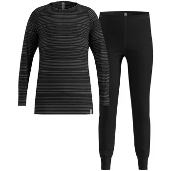 Odlo Set long ACTIVE WARM ECO SET bērnu apakšveļas komplekts, izmērs 140 cm, melns un pelēks